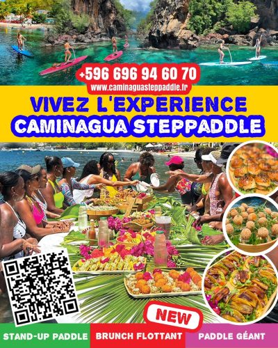 Beach brunch flottant en Martinique aux Anses d’Arlet avec CaminAgua Step Paddle